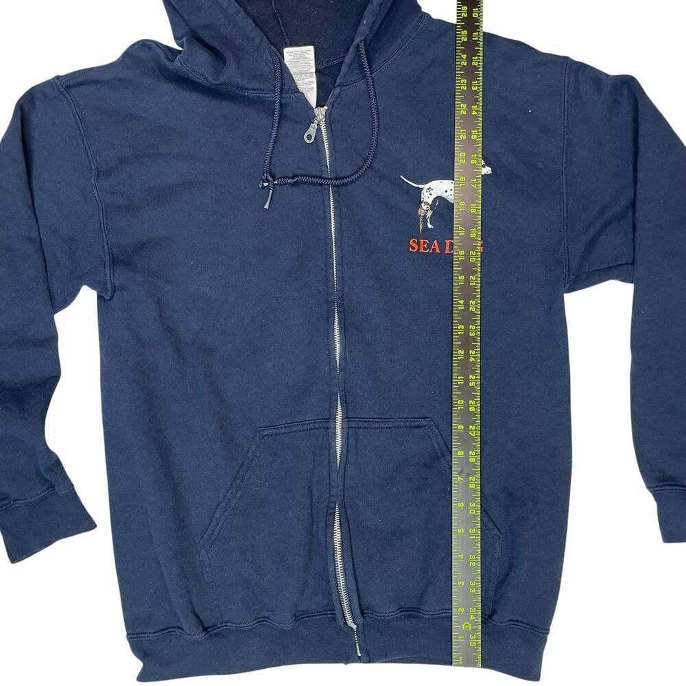Sea Dog American Strong Dale Hollow Dalmatian Pirate Navy Zip Hoodie Size M - Picture 3 of 8